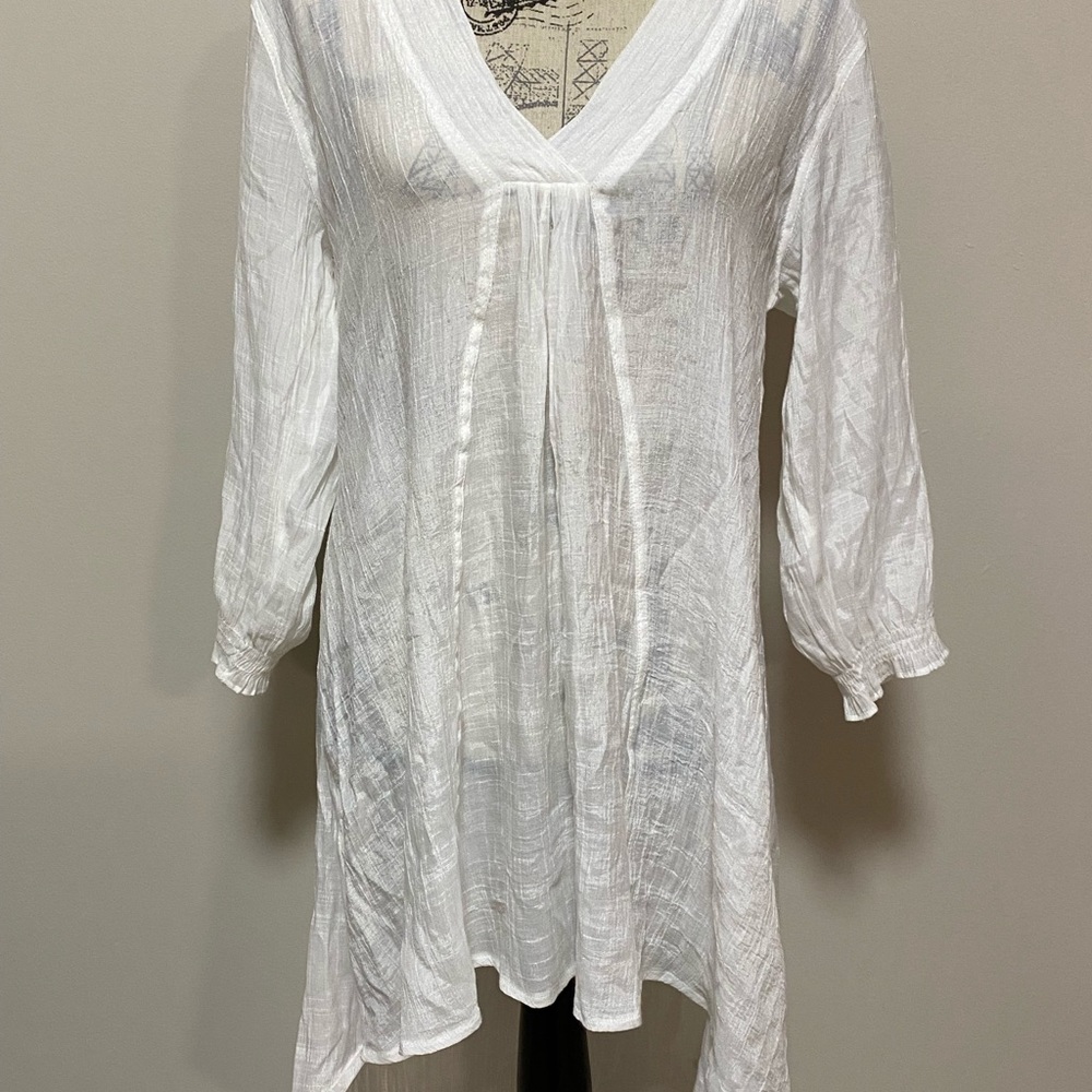 Papillon sheer white top